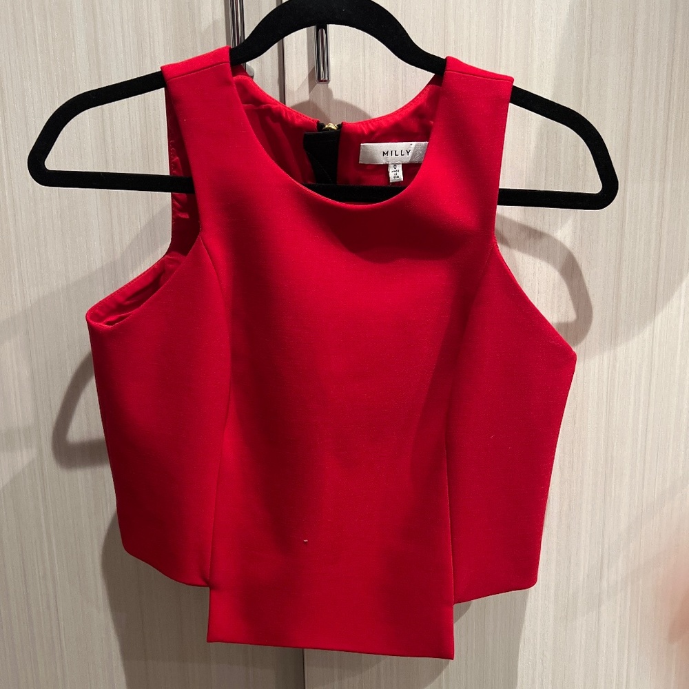 Milly Red Sleeveless Crop Top